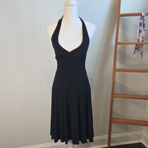 VENUS Chic Black Halter Backless Dress